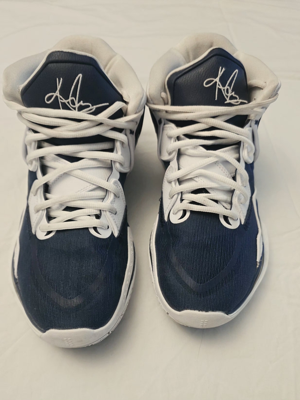Nike Navy and White High-Top Athletic Basketball Shoes